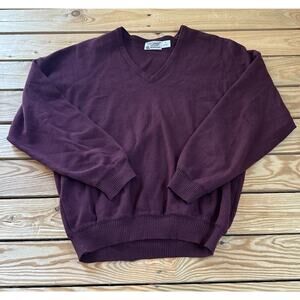 Vintage St. Croix Knits V Neck Merino Sweater Size Medium Men’s Maroon